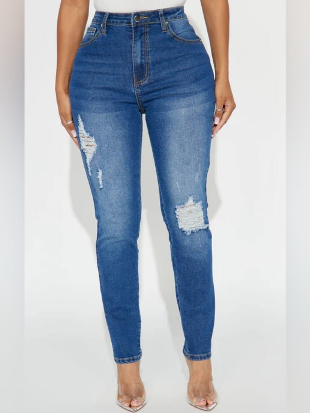 NEW!! Call It Love High Stretch Ripped Skinny Jeans - Dark Wash/Size 9-NWT